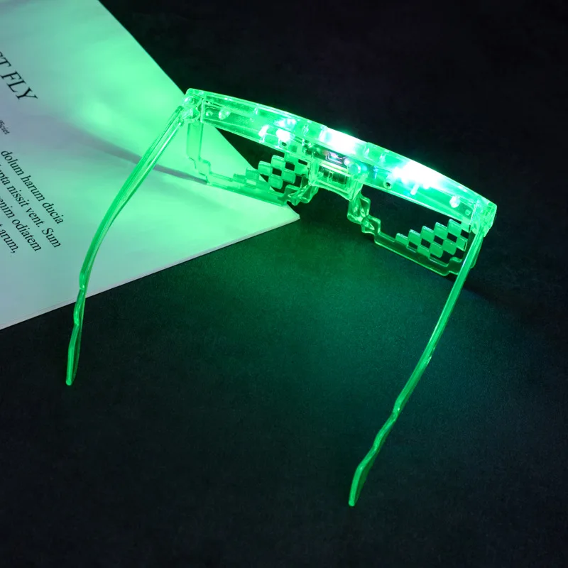 Nowe świecące diody LED okulary mozaikowe świecące migające okulary mozaikowe okulary przeciwsłoneczne neonowe okulary imprezowe Party Festival Supplies