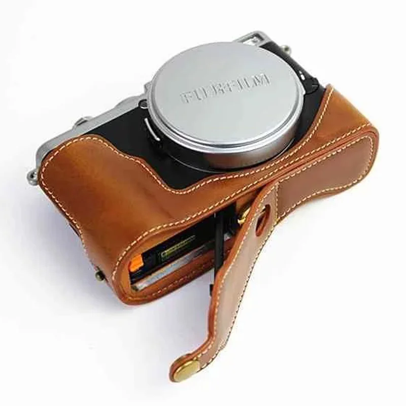حافظة جلدية لحماية نصف حافظة لكاميرا Fuji Fujifilm Finepix X70