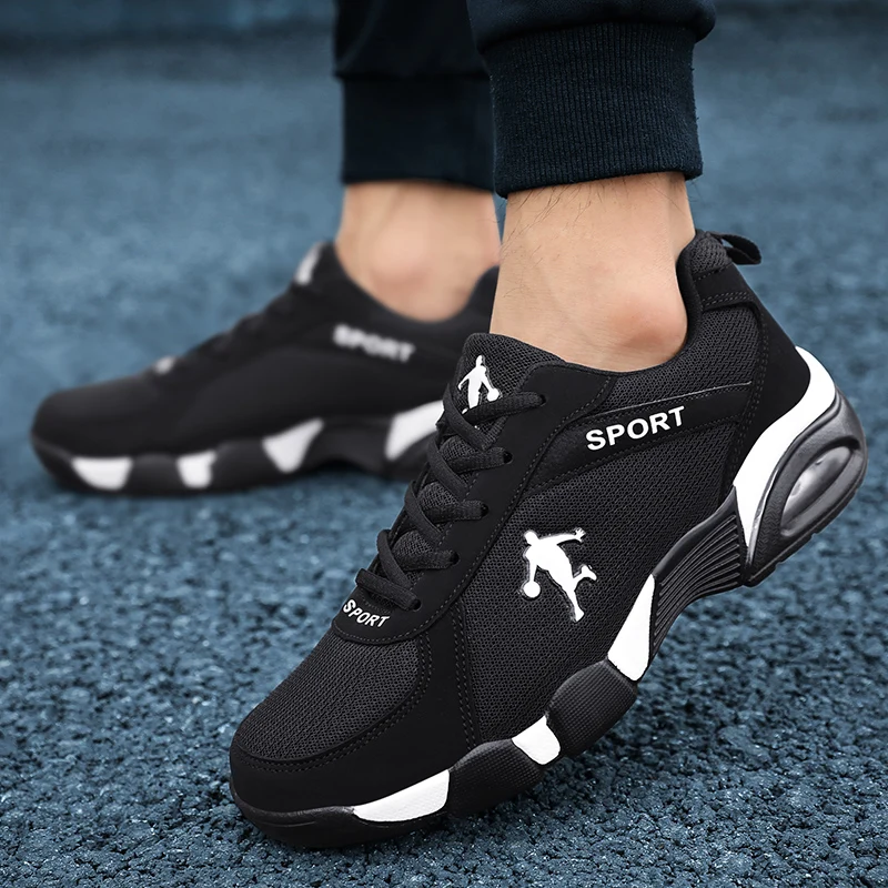 Sapatos para homens respirável sapatos casuais tênis masculinos verão luz malha almofada de ar sapatos esportivos ao ar livre rendas até tênis de treinamento