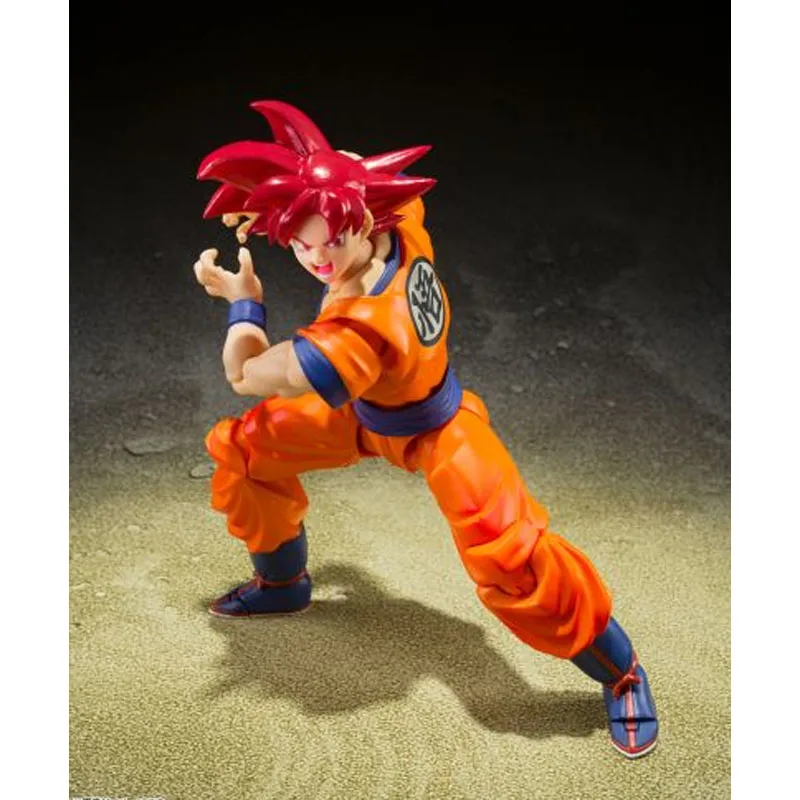 Bandai original s.h. figuarts super saiyan deus son goku dragon ball anime figura de ação montagem modelo brinquedos modelo presentes para meninos