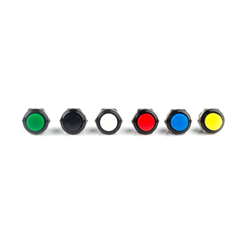 6 sztuk/partia chwilowy przełącznik wciskany 16mm chwilowy 6A/125VAC 3A/250VAC okrągłe przełączniki R13-507
