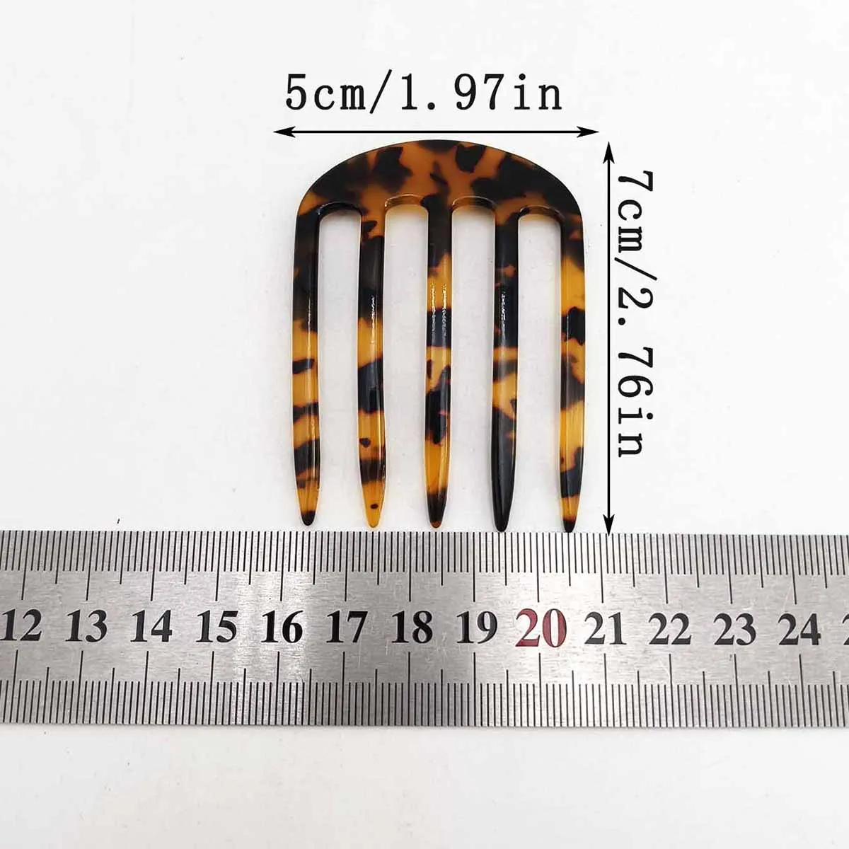 1/3 Stück Essigsäure-Haargabeln mit fünf Zähnen, U-förmige Haarkämme, Dutt-Haarnadeln für Damen und Mädchen, Haaraccessoires – Detail 5