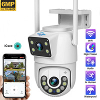 Uzoom 4K Outdoor WiFi PTZ Camera 8MP Dual Lens Video Surveillance Home Security Camera with Phone Remote Color Night Vision