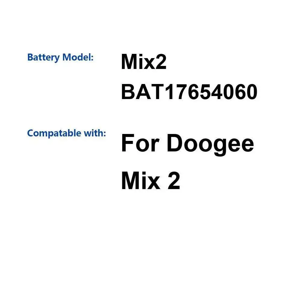

4060 мАч для Doogee Mix 2, аккумулятор для мобильного телефона Mix2 BAT17654060, высокая емкость