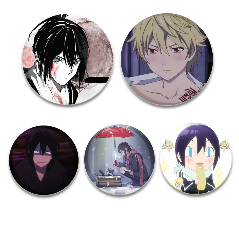 32/44/58mm Anime Noragami Brooch Pins Fashion Jewelry Accessories Cartoon Cosplay Badge for Clothes Backpack Decoration Gifts