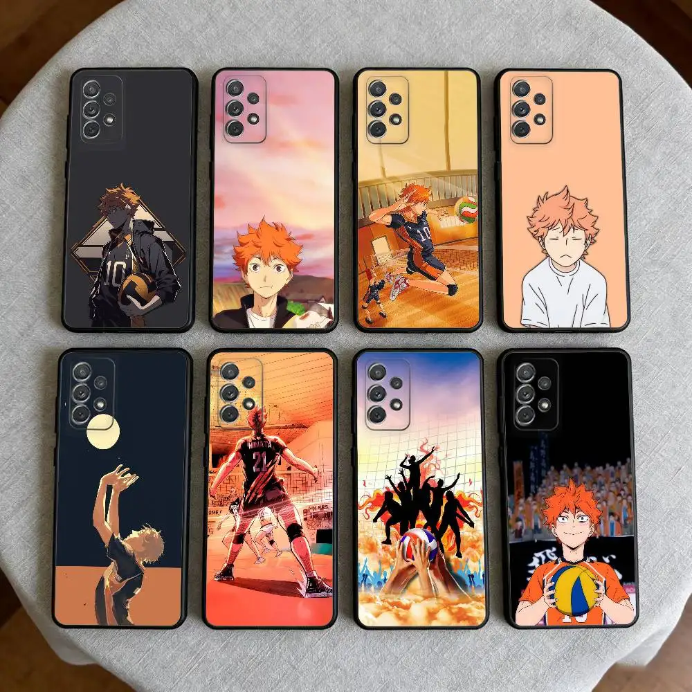 

E-Epic Volleyball H-Haikyuu Phone Case For Samsung Galaxy A73,A72,A71,A70,A53,A52,A51,Soft Silicone Black Cover