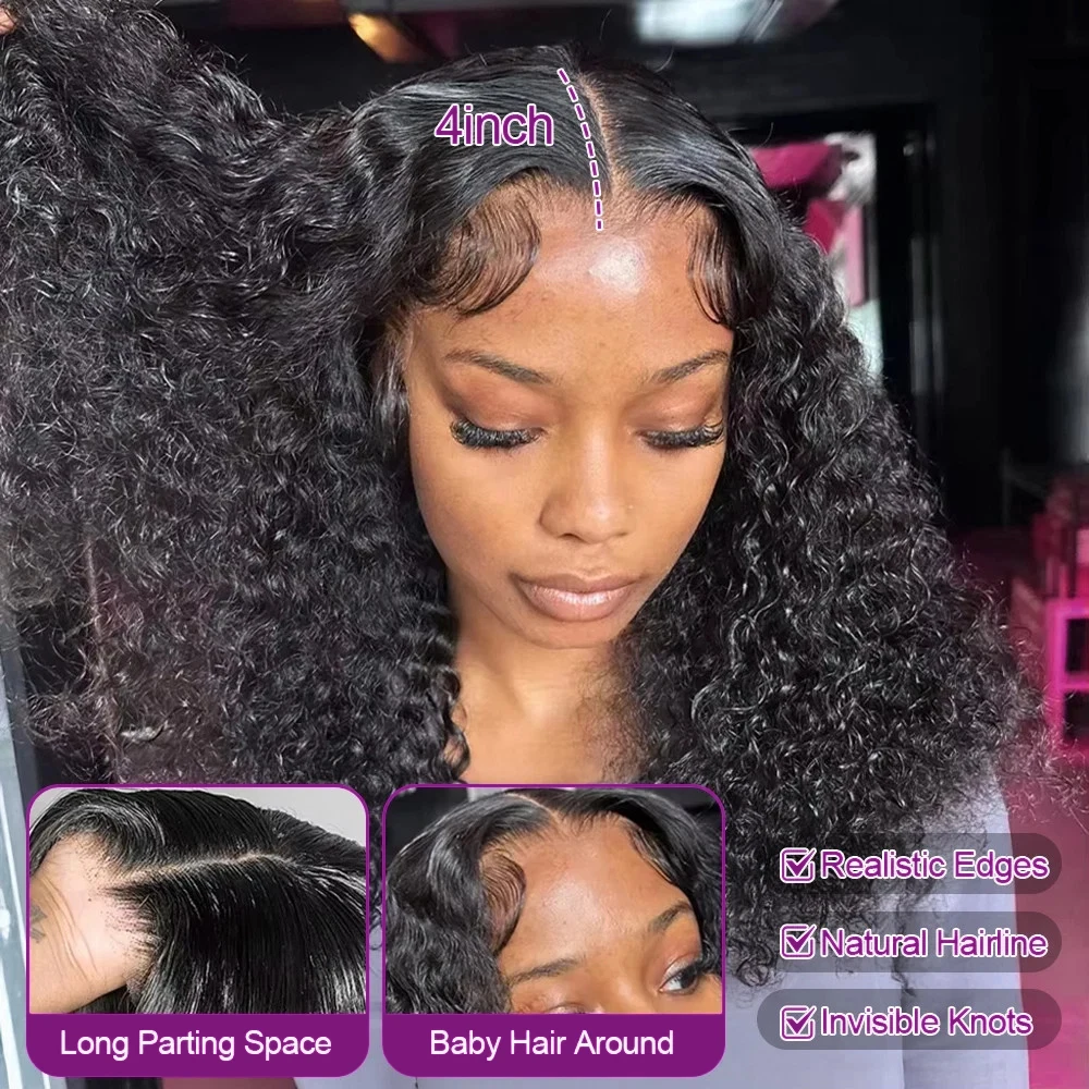 250% 13x4 딥 컬리 숏 밥 가발 인모 HD 투명 - Pre Parted 13X4 Lace Front Bob Wig 리뷰 및 가격
