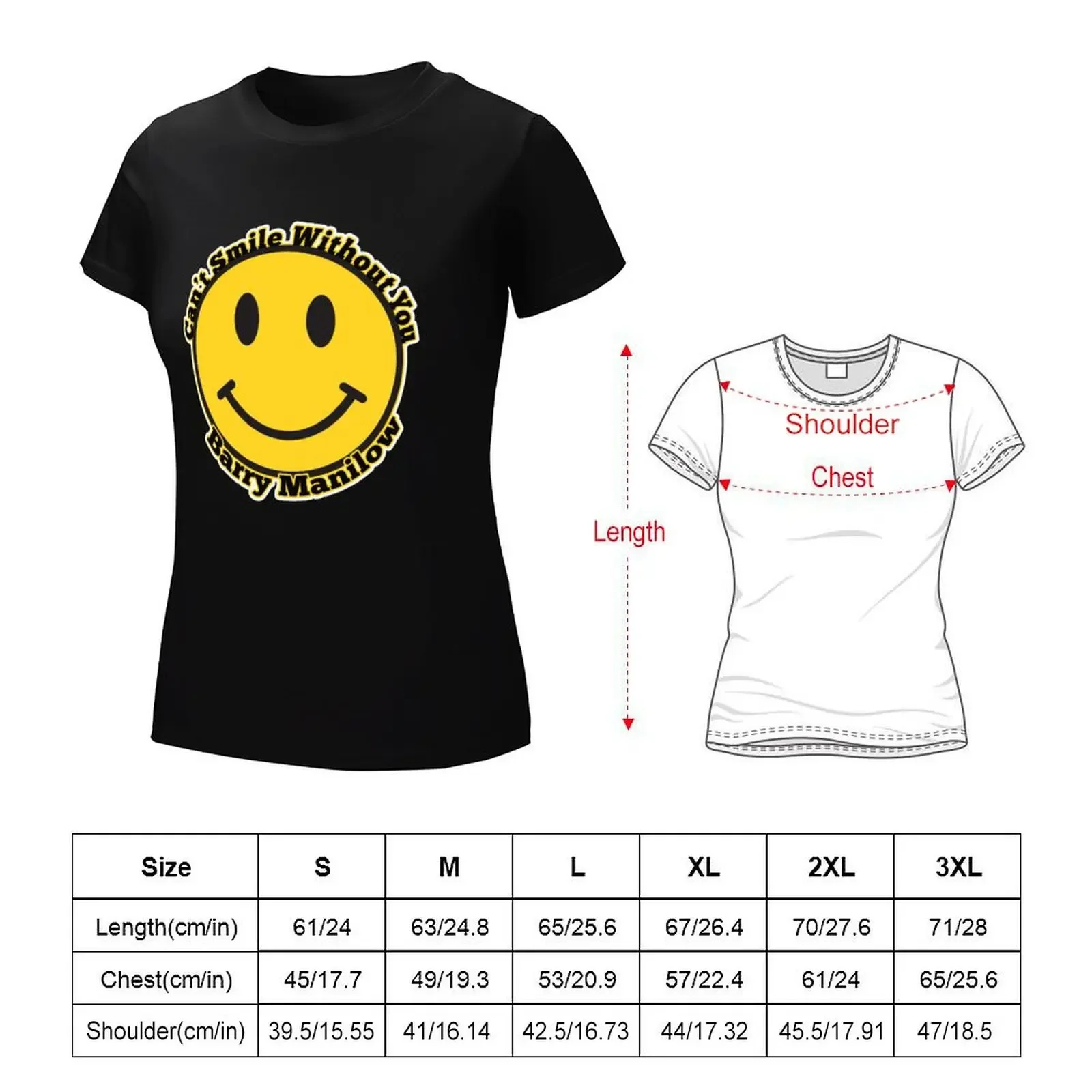 Can_t Smile Without You Manilow T-shirt animal print shirt for girls Blouse white t shirts for Women