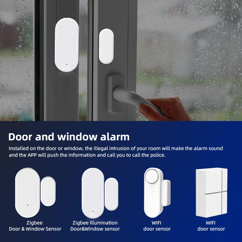 2022 New Zigbee Door Window Temperature SOS Sensor Kit House Security Alarm System US Tuya App Smart Home Products & Devices