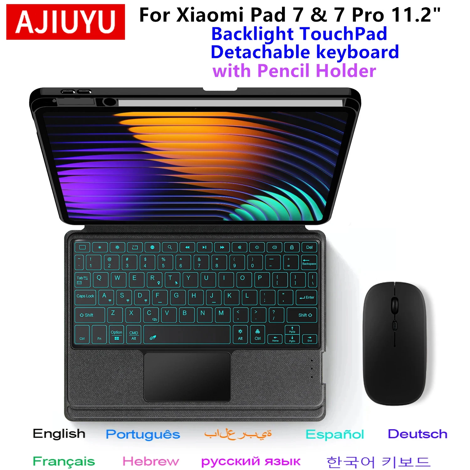 Detachable Magic Keyboard For Xiaomi Pad 7 MIPad7 Case Pencil Holder for Xiaomi Pad 7 Pro Mi Pad 7 2024 11.2