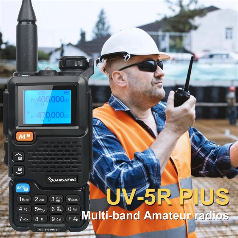 2pcs NEW QuanSheng UV-5R Plus VHF/UHF Dual-Band Ham FM 5W Two Way Radio Walkie Talkie