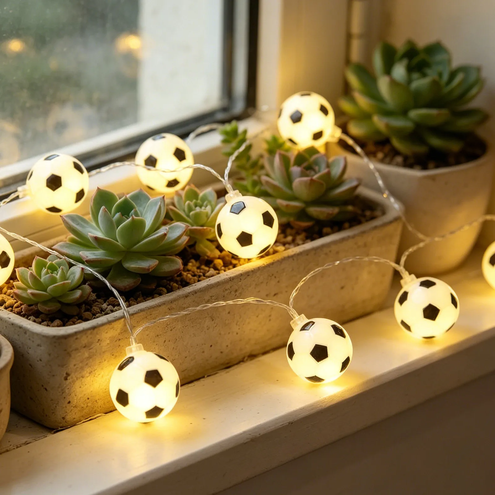 

40Pcs Plastic Soccer Ball Lamp Shades Custom Fit for F5 LED String Light Covers Outdoor Replacement Bulb Covers Patio Garden
