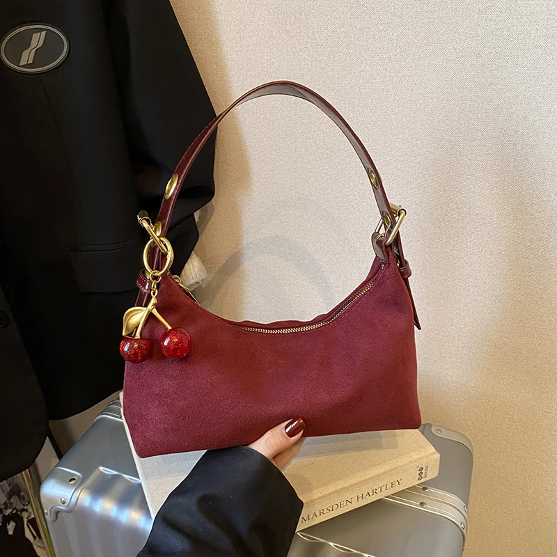 

Stylish Design Adjustable Shoulder Strap Suede Versatile Shoulder Bags Temperament Classic Commute Bags for Women 2026 New