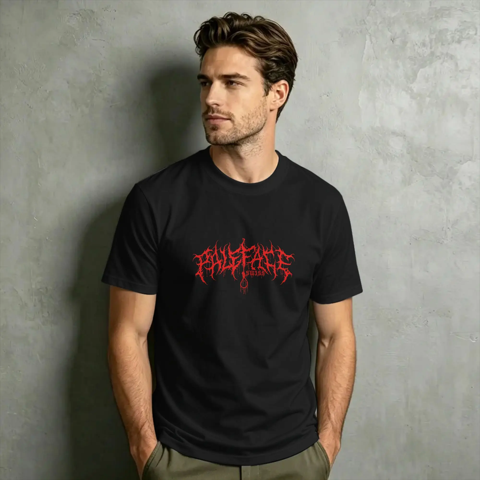 Band Paleface Swiss Cotton T-Shirt For Men Beach  Y2K Funny T Shirts Comfortable Popular Tees Oversized Dropshipping Tops