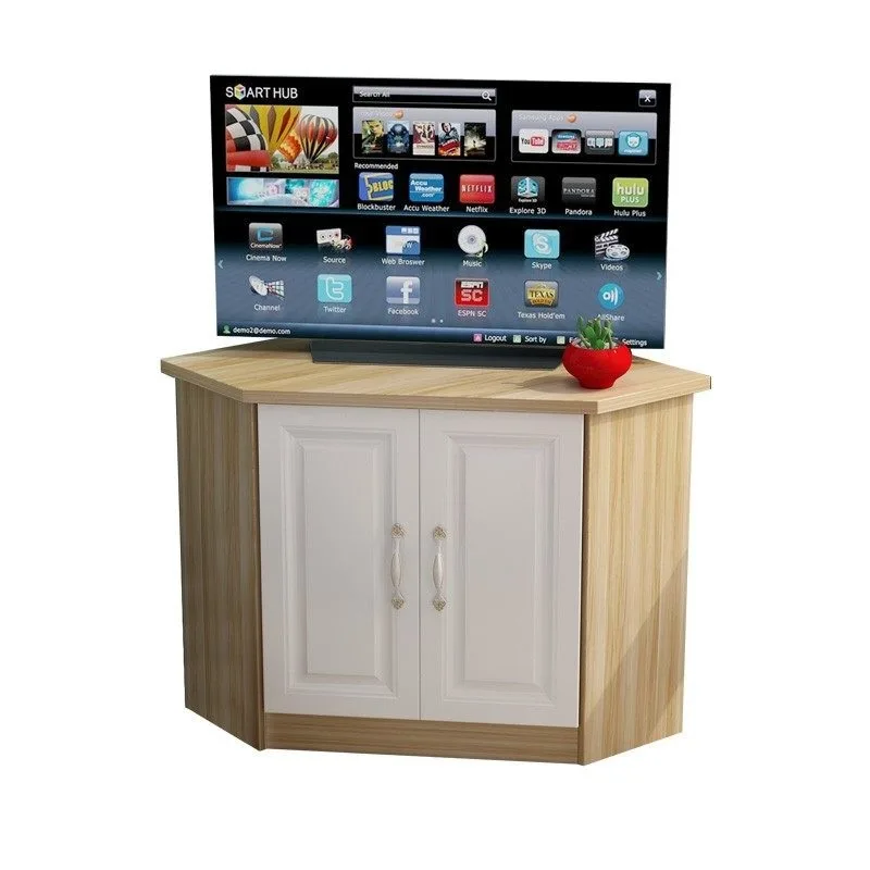 

Triangular cabinet rack, corner single cabinet, living room corner TV storage, old-fashioned corner low floor cabinet, curved be