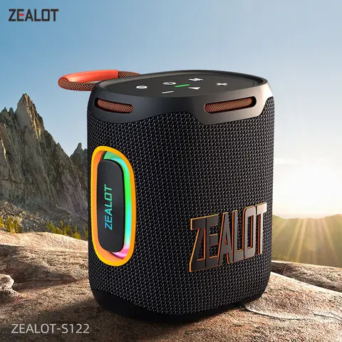 Zealot-S122 Bluetooth Speaker BT5.3 Wireless IPX6 Waterproof Shower Speaker,25W HiFi Stereo Sound,TWS Pairing,20H Music Playtime
