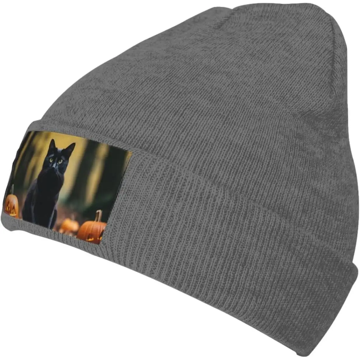 

Halloween Pumpkin Cat Print Casual Winter Warm Woolen Knitted Hat Fashion Hip Hop Trend Pullover Beanie