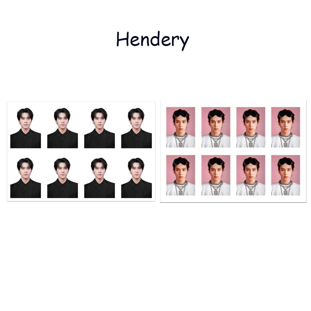 

2Pcs/Set KPOP Hendery Ten One Inch ID Photos Yangyang Xiaojun Kun Fashion HD Resume Passport Pictures Fans Collectibles Gifts