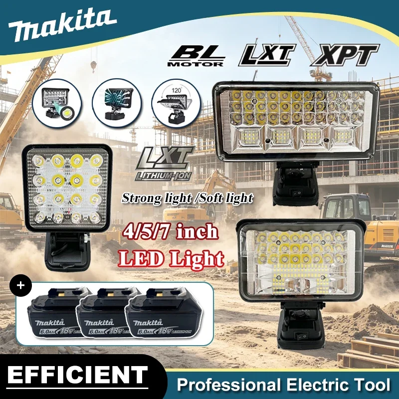 

Makita 4/5/7Inch Led Light Portable Spotlights Cordless Outdoor Work Fishing Handheld Emergency Tool Light Fit 18V Battery