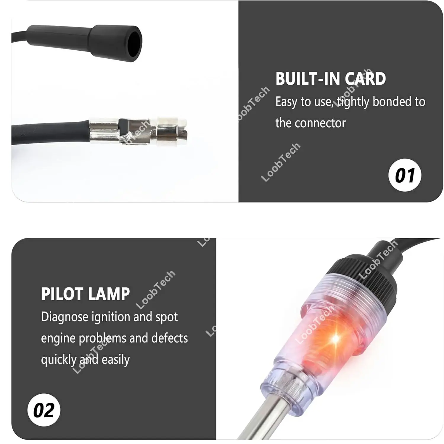 Probador de bujías con luces indicadoras Probador de chispas Motor pequeño para comprobar el sistema de encendido