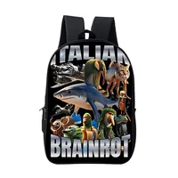 Mochila italiana Brainrot para niños, bolso escolar de juego de dibujos animados de Anime para niños y niñas, mochila duradera y blanda para libros