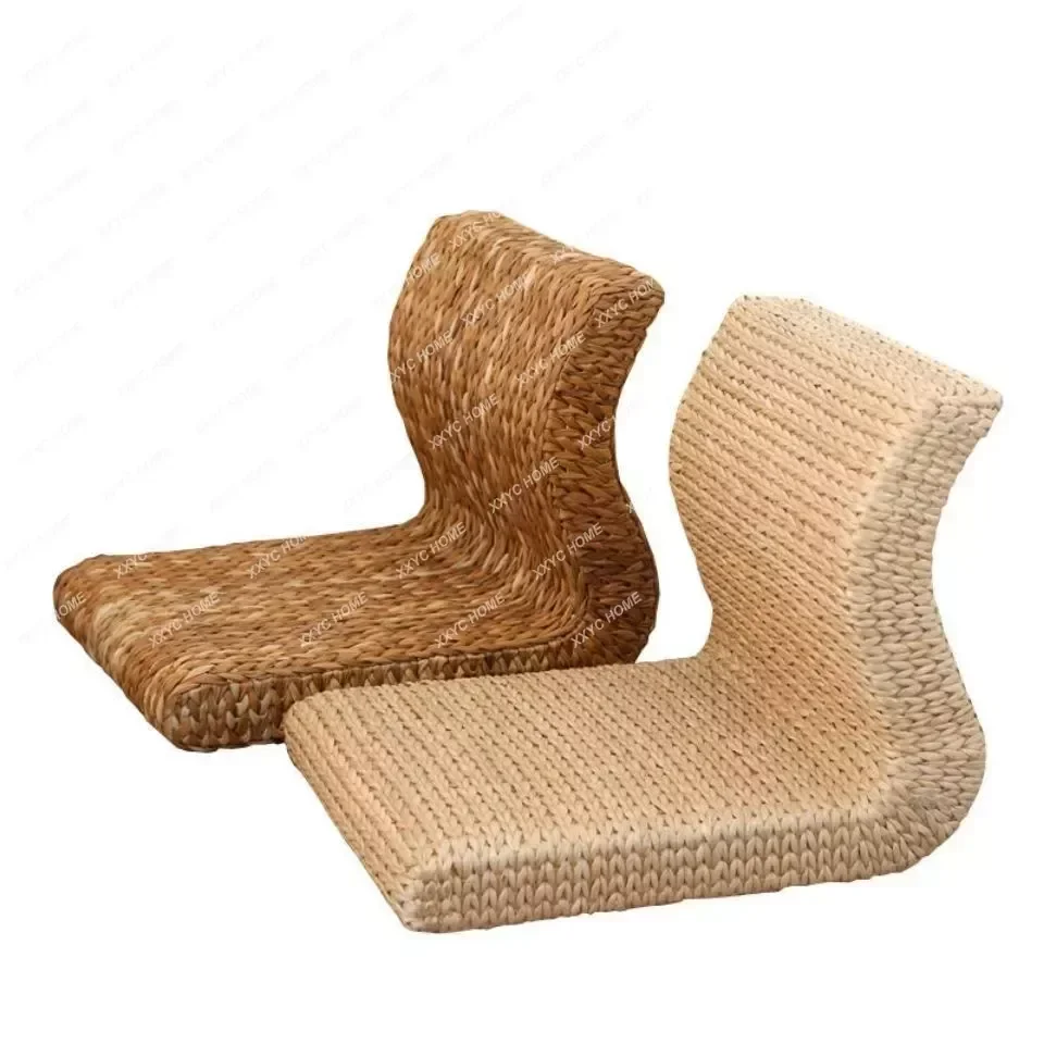 

Handmade Japanese Floor Legless Chair Sitting Room Furniture Asian Traditional Tatami Zaisu Backrest Chair for Balcony Bay