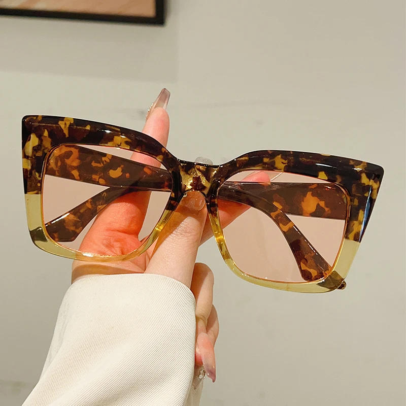 KAMMPT Übergroße Cat Eye Sonnenbrille Frauen Mode Vintage Casual Decor Shades Dame Neue Luxus Marke Design Outdoor Sonnenbrille