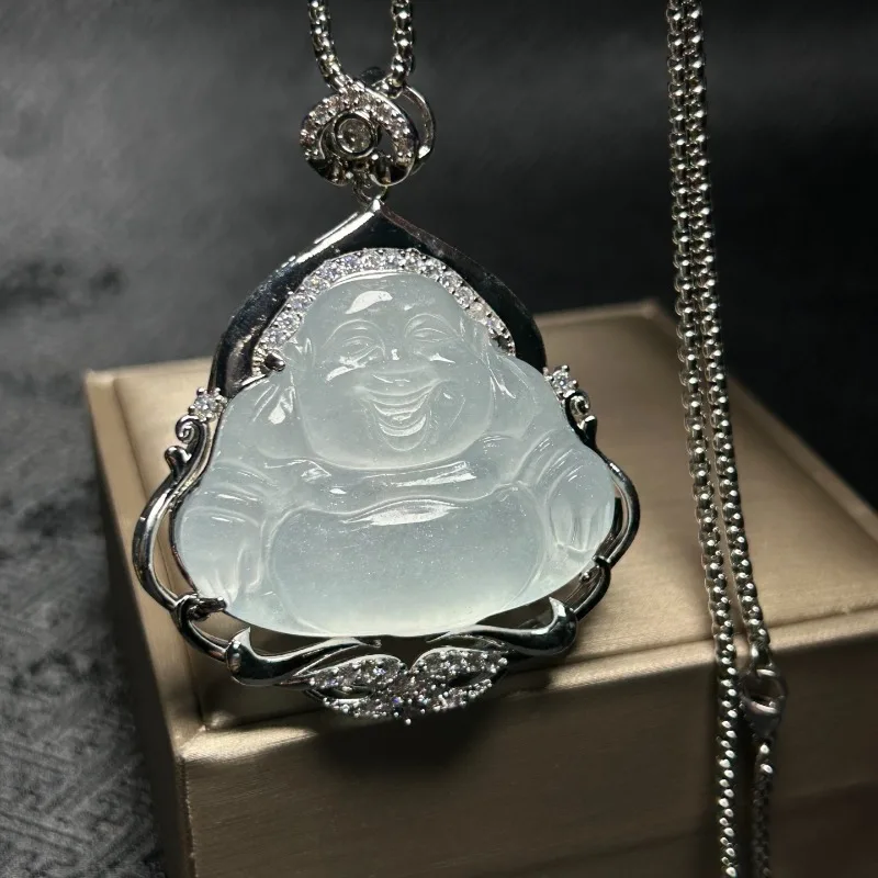 

Новый натуральный кулон с изображением Будды Майтреи из высококачественного нефрита, модный и элегантный нефритовый кулон