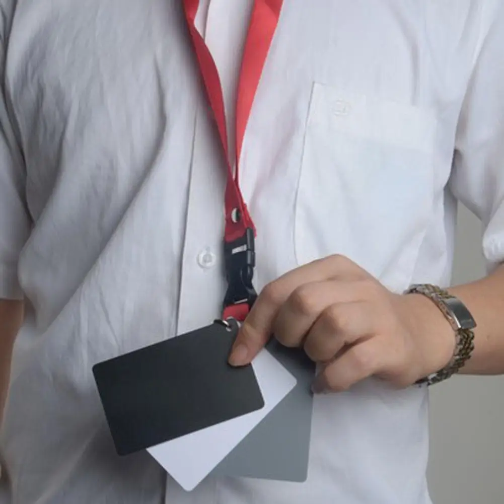 Карты для калибровки цветов 3 в 1, набор карточек для коррекции цвета с шейным ремешком, фотоаксессуары для цифровых фотоаппаратов