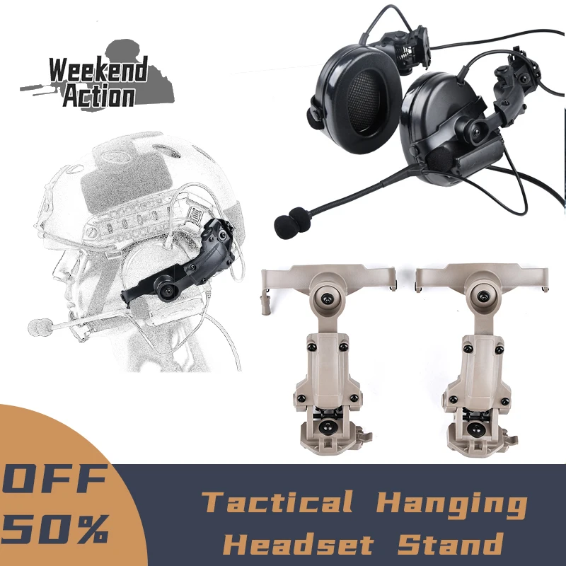 Tactical Hanging Headset Stand Accessory Fast Rotation Wendyt Helmet Rail Shooting Hunting For  II Sordin headphone Adapte