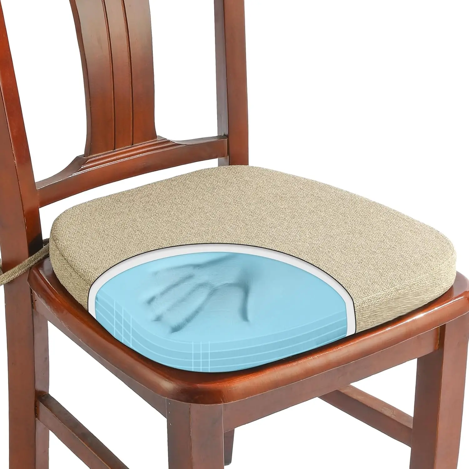 

1 Pa Memory Foam Chair Cushions For Dining Chair, Friendly Woven Fabric 16"" U-Shape Comfortable Kitchen Chair Pad, Removable