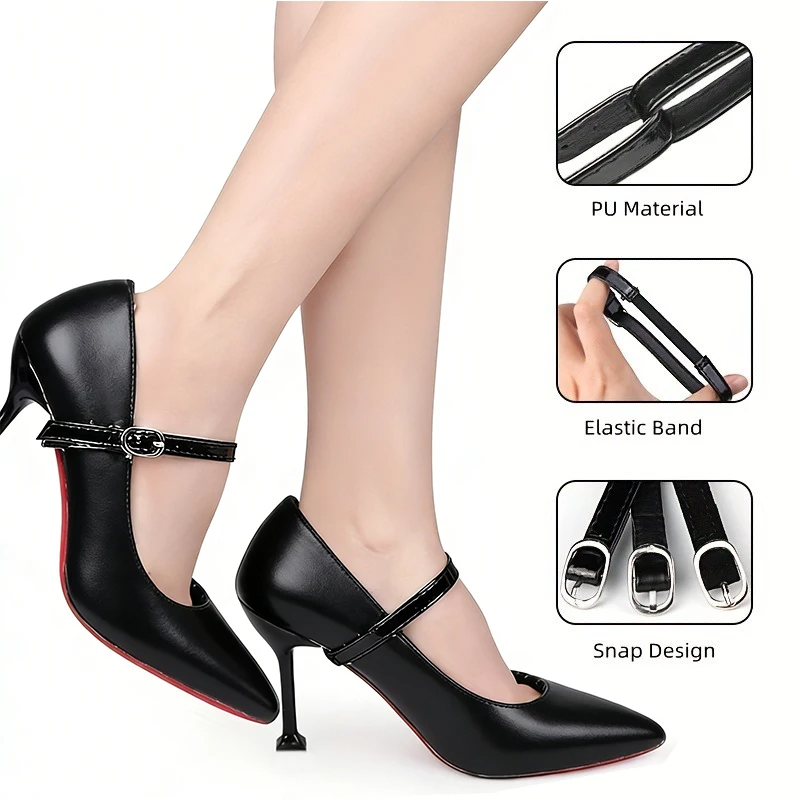 

1Pair Women Elastic Shoelaces For High Heels Adjustable Shoe Belt Ankle Holding Loose Anti-skid Bundle Laces Tie Straps Band