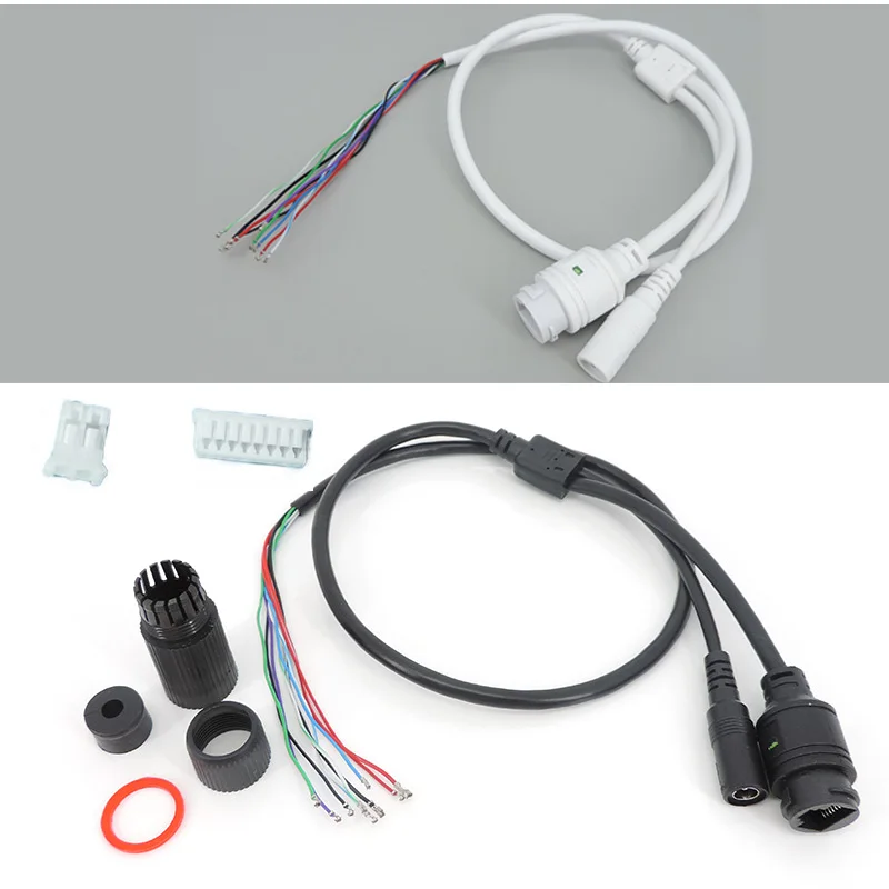 9 core POE LAN cable for CCTV IP camera board module RJ45 DC power 12V standard type without 4/5/7/8 wires status LED W28