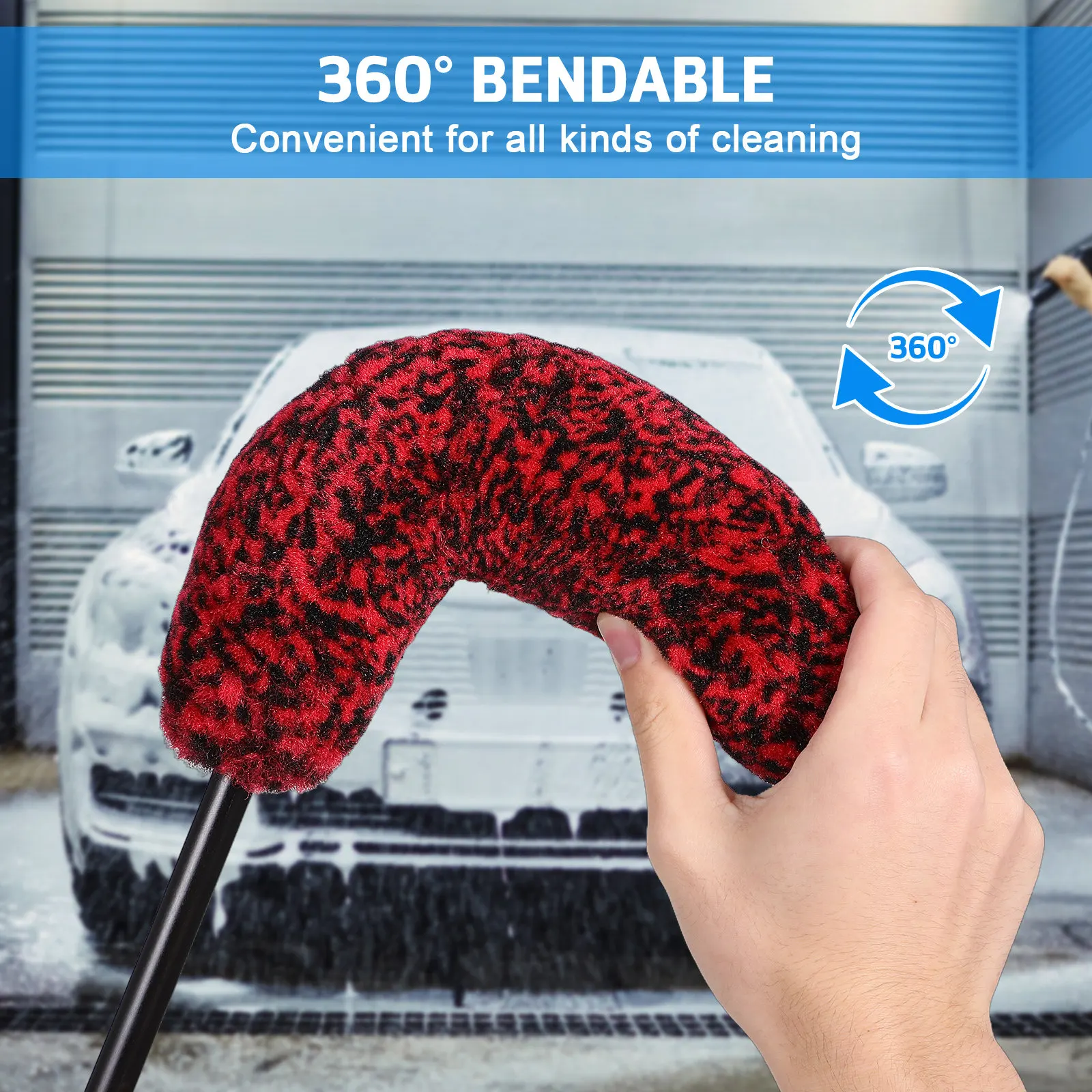 3Pcs Automotive Tire Brush Set Dense Bristles Wheel Cleaner Brushes Car Detailing Kit for Spokes Crevices Rim Hub Cleaning