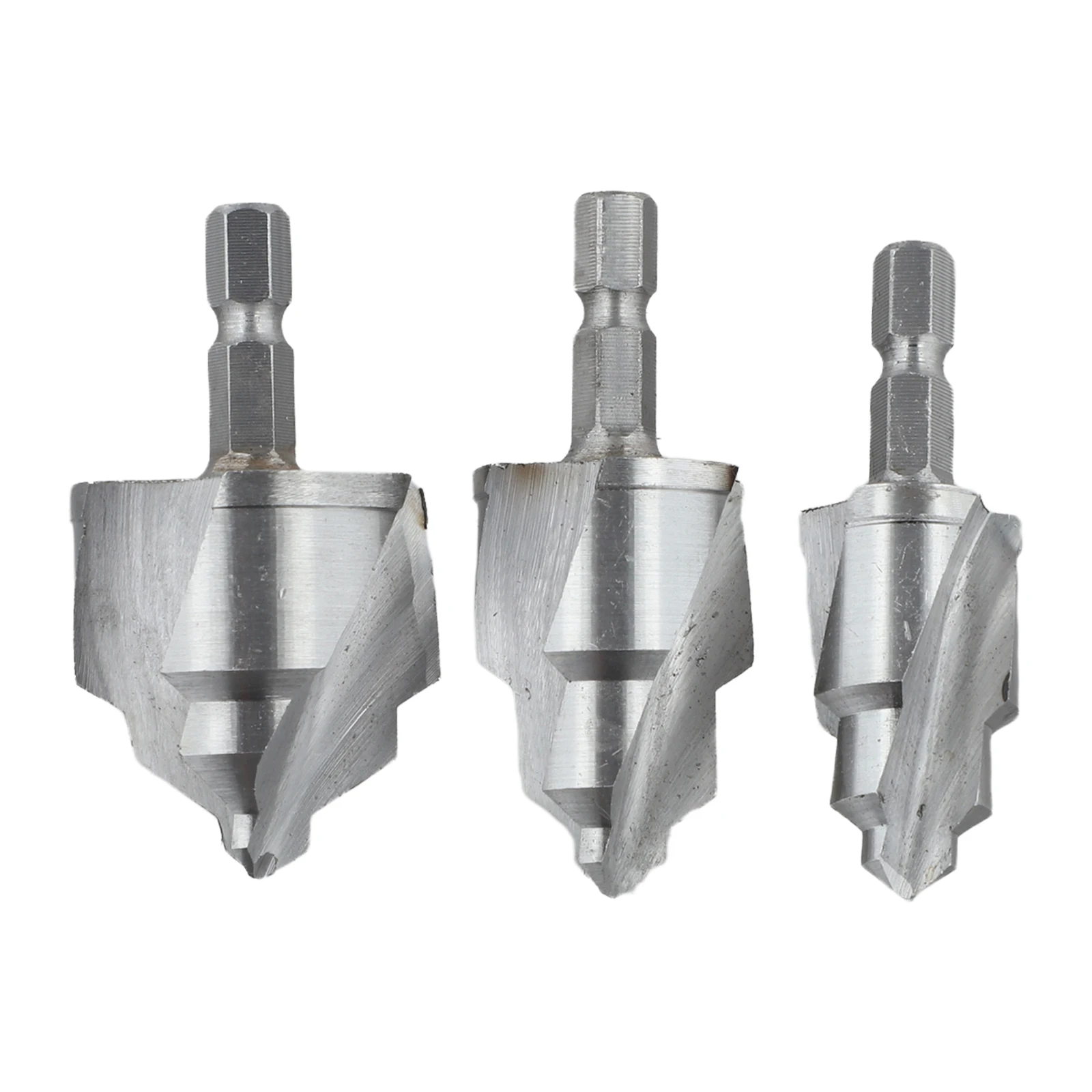 Three Blade Lifting Drill Bit Set 3PCS with 6 35mm Hex Shank for Effective PPR Water Pipe Repair and Drilling Applications