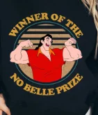 Felpa girocollo Disney La Bella e la Bestia Gaston Winner per uomo e donna Pullover streetwear autunno/inverno di alta qualità