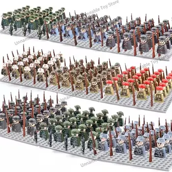 24pcs/lot WW2 Military Soldiers Building Blocks Set Soviet US UK China France Army Figures Bricks Toys for Boys Christmas Gifts