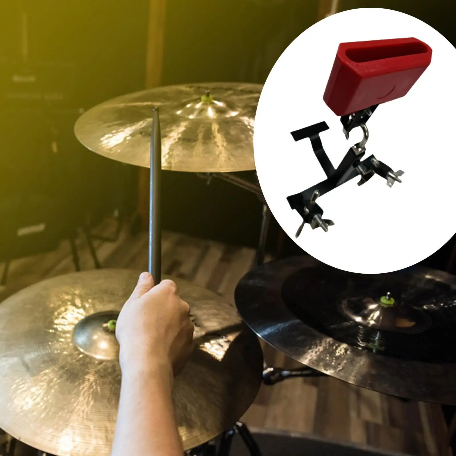 Cowbell Holder,Drum Cowbell Mount Clamp,Drum Kit Durability Noise Maker,Easy Attachment,Metal Connecting Clamp with Cowbell