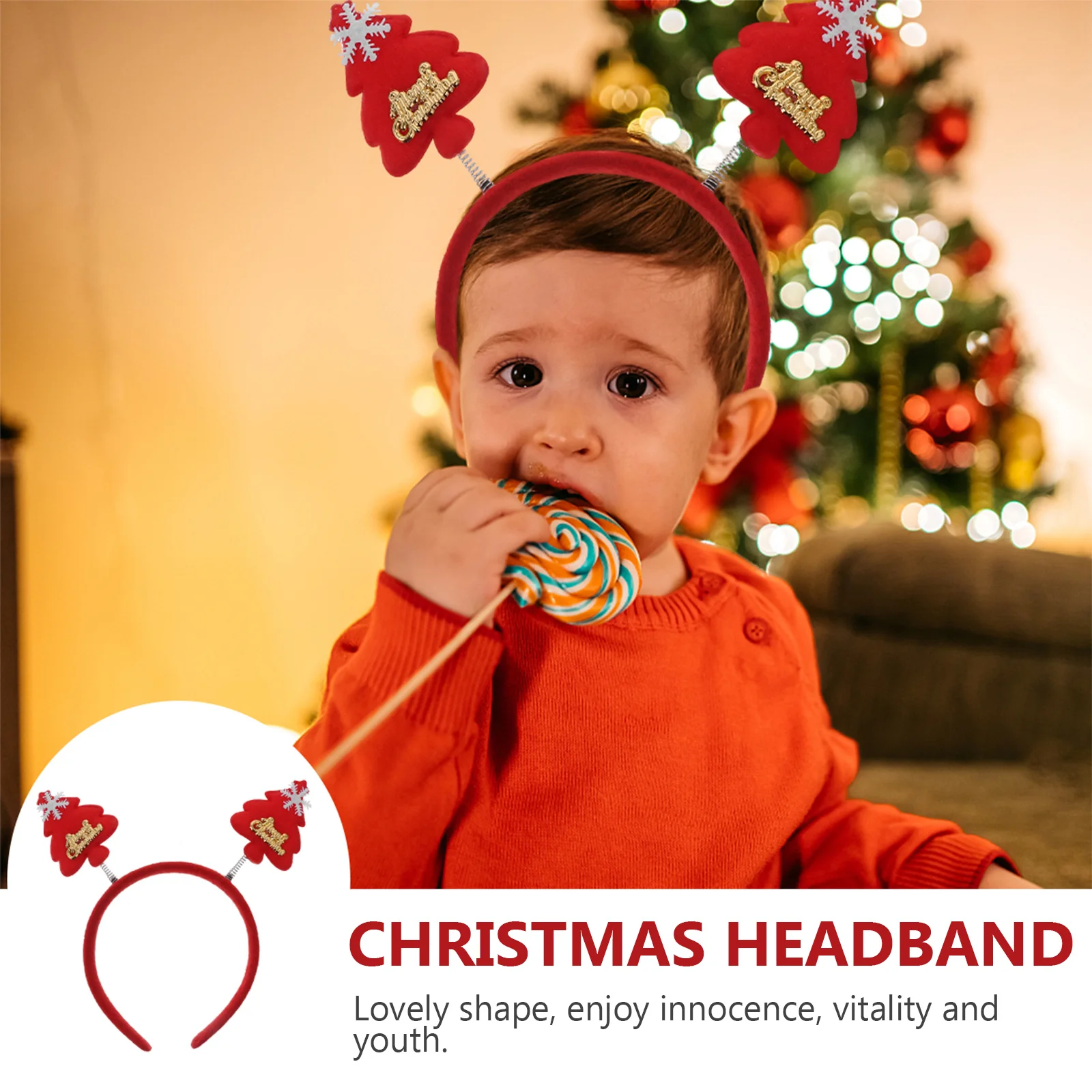 

4Pcs Headband Set Christmas Hair Hoop for Party Costume Lightweight Fashion Hair Wrap for Decor