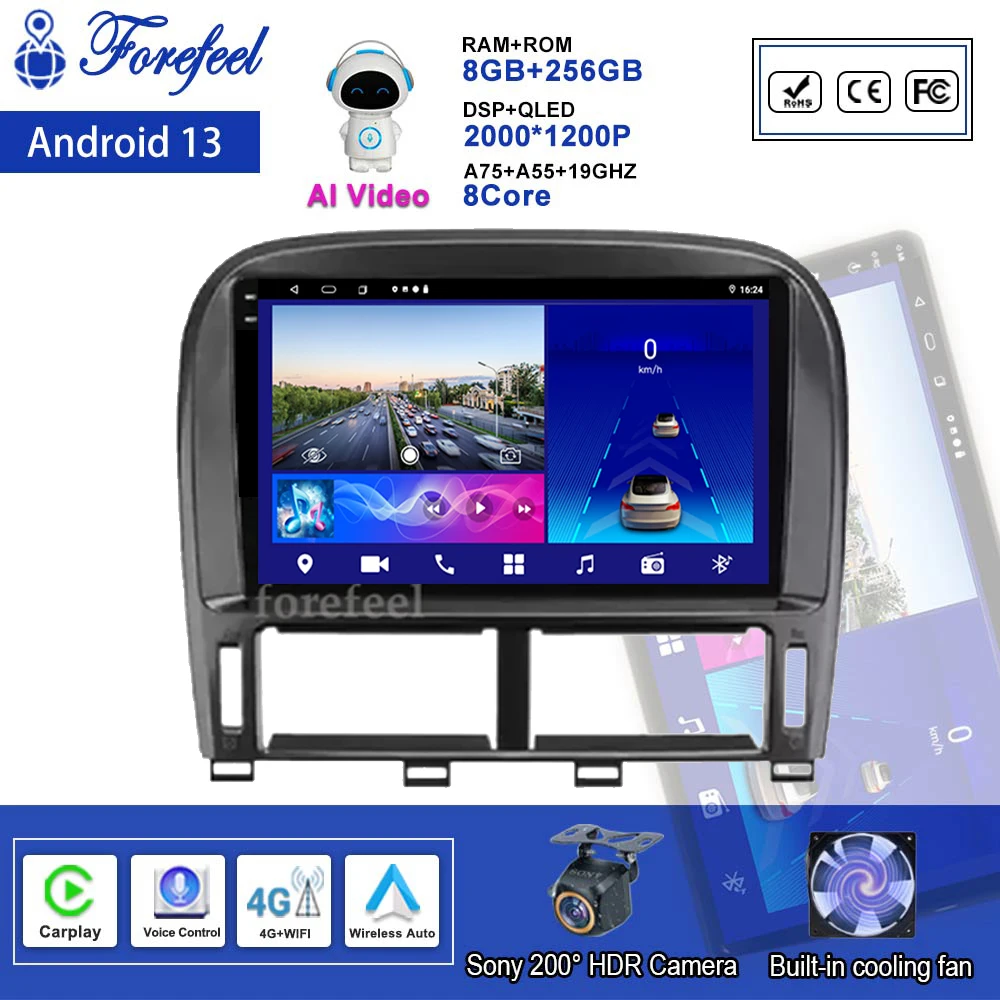 Android 13 For Lexus LS430 XF30 LS 430 2000 - 2006 Multimedia GPS Auto Radio Player Navigation Head Unit Car NO 2Din DVD Wifi