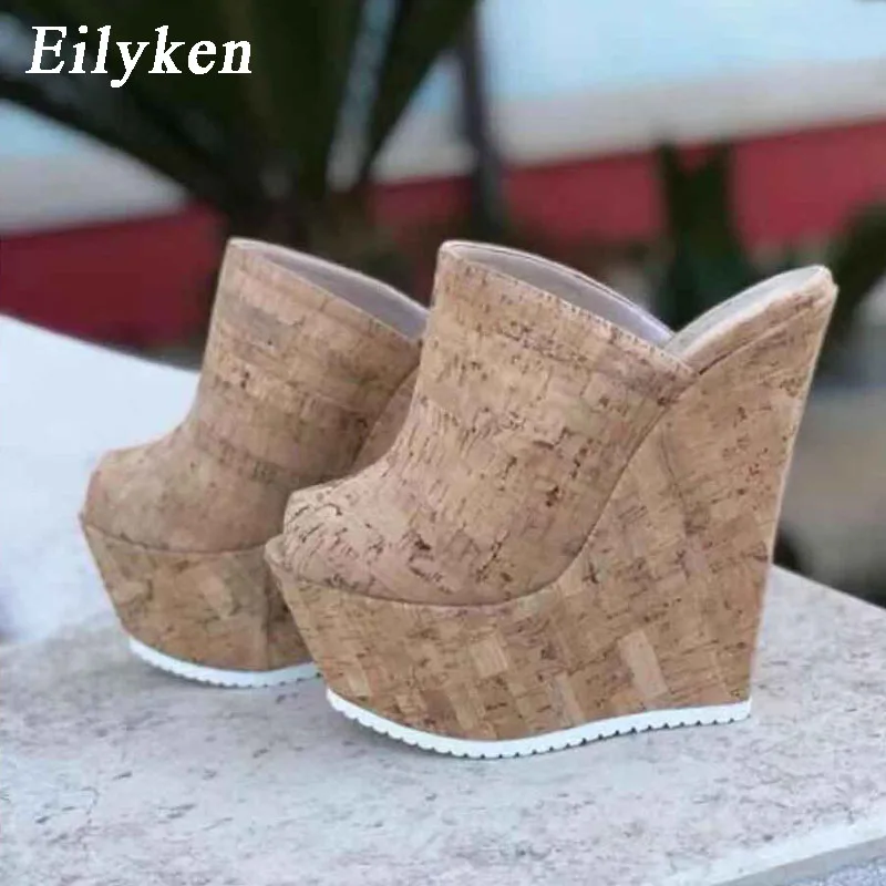 Eilyken Summer Comfortable Non-Slip Platform Wedges Women\'s Slippers Designer Open Toed Roman Sandals Party Shoes