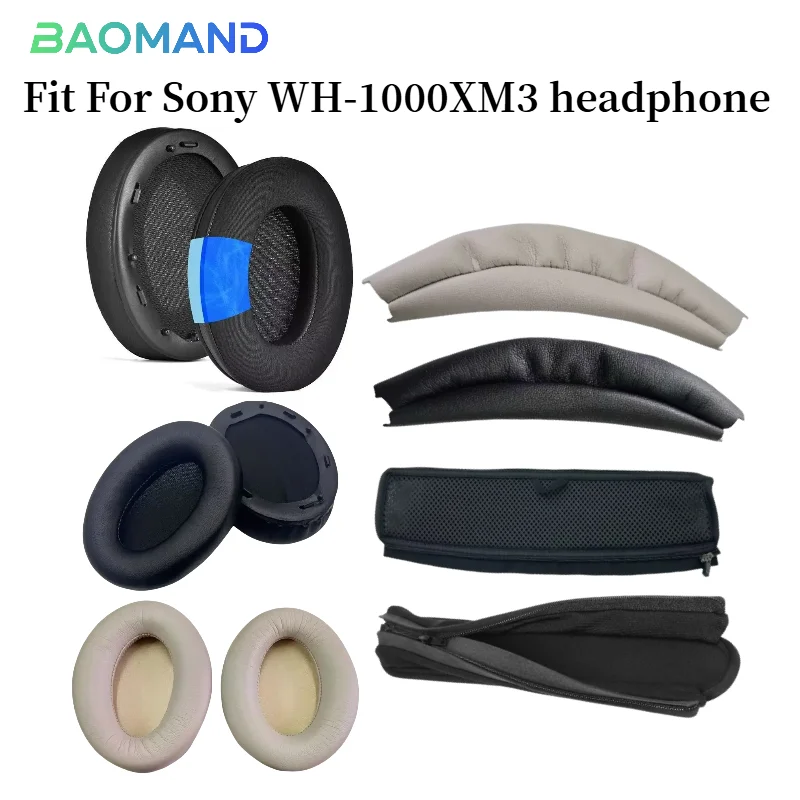 

1 set Replacement Ear Pads Earpads Headband for Sony WH-1000XM3 Headphones Memory Foam Ear Cushion Cover