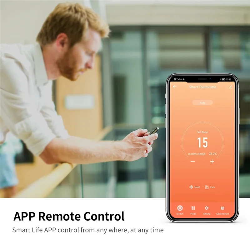 ABFN-Tuya Wifi Thermostat LCD التحكم الرقمي في درجة الحرارة باللمس لـ Alexa Black، غلاية الغاز (واي فاي) سهلة التركيب