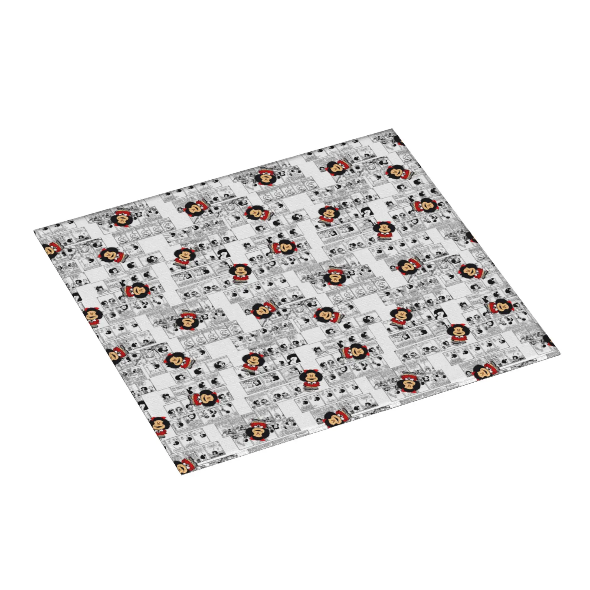 Manga Quino Mafalda Kawaii Cartoon Drying Mat For Kitchen Waterproof Non‑Slip Oil Proof Reusable Countertop Protector Mat