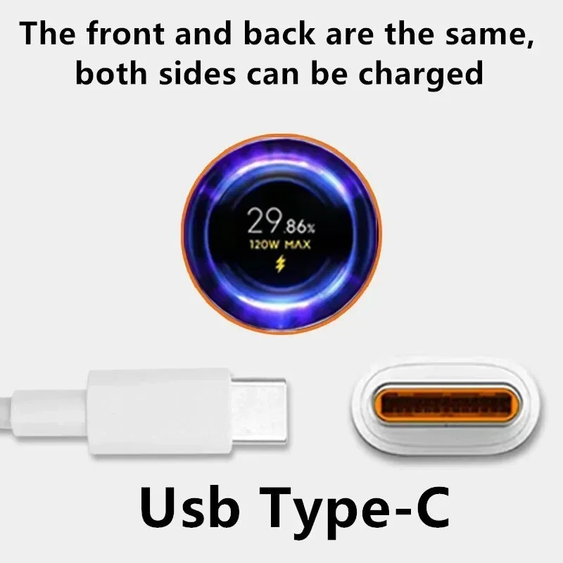 USB Type C Cable 120W 10A Fast Charging For Xiaomi 14 13 12 11 Redmi Note 10 9 Samsung S24 S23 USB To Type C Charger Cable Turbo