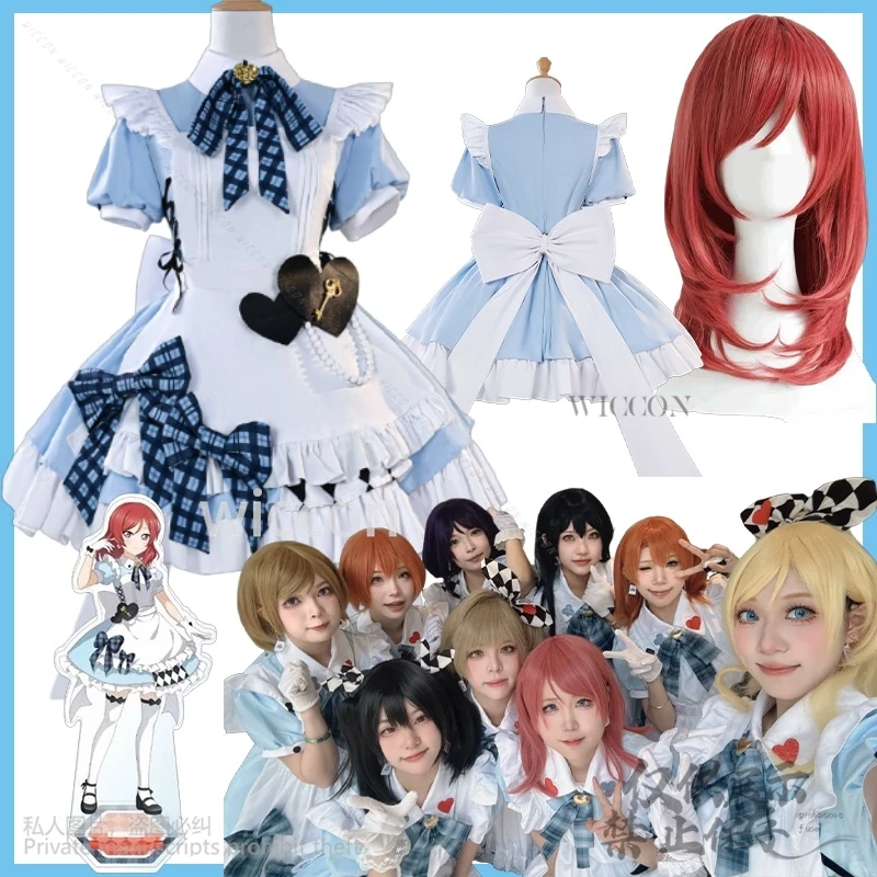 

Маки Нишикино Косплей Love Live u's GiGO Cafe Аниме Костюм Kawaii Лолита Платье Горничной Костюмы 코스프레 Летняя сладкая вечеринка на Хэллоуин