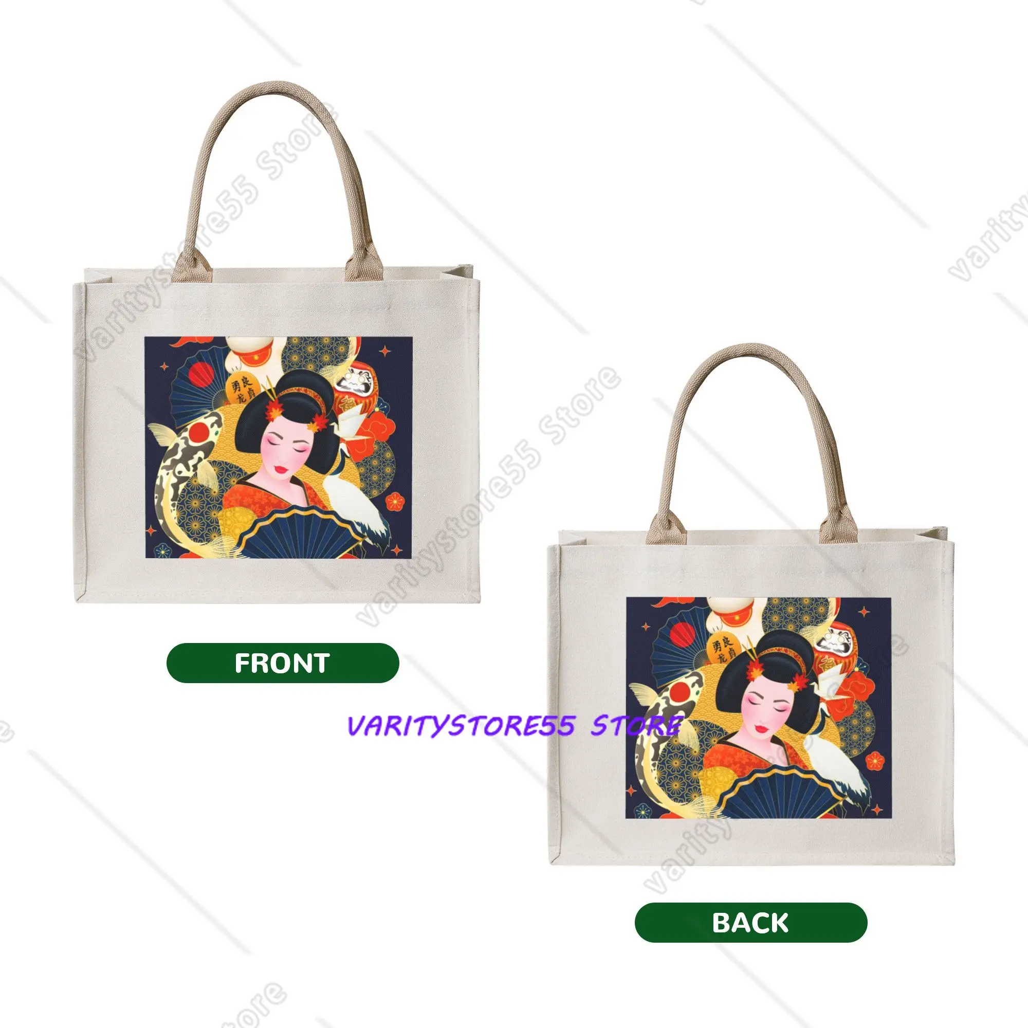 Custom Welcome To Japan Shopping Bags Women Portable Big Capacity Groceries Maneki Neko Lucky Cat Shopper Tote Bags