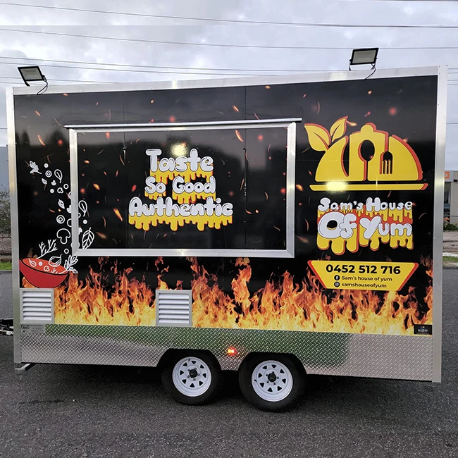 맞춤형 풀 키친 이동식 푸드 트레일러 BBQ 패스트푸드 피자 트럭 턴키 설치 NSF 인증 스테인리스 스틸 조리대 판매