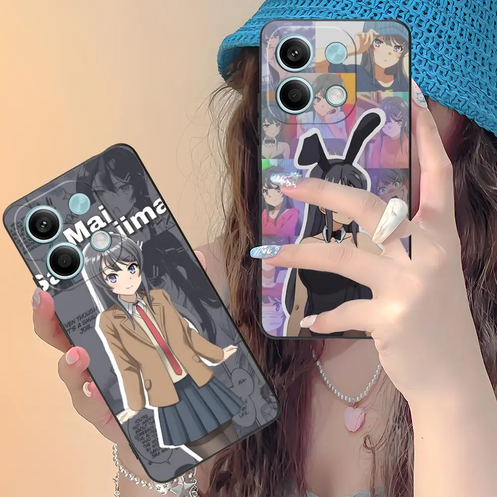 

Mai Sakurajima Mobile Phone Case for Xiaomi Redmi Note 14 13 12 11 A5 3 2 1 Pro Plus 4G 5G Colour Printing Cover Pretty Luxury