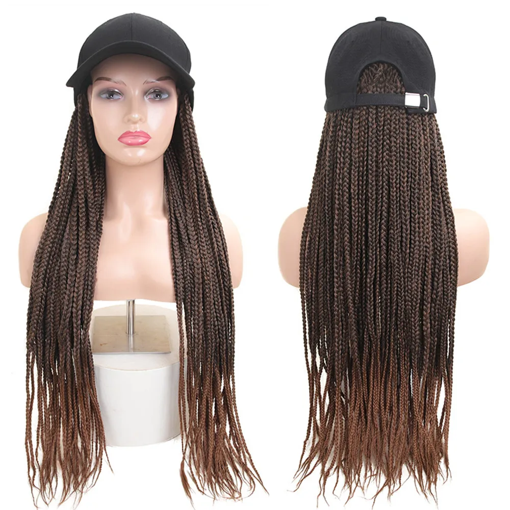 OUCEY Synthetic Crochet Hair Woman Wigs Big Size Baseball Hat Wig 26inch Long Braided Wigs for Women Daily Party Cosplay Female